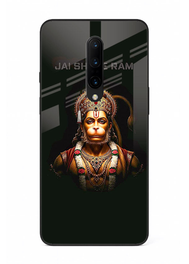 Powerful Jai Shree Ram god art OnePlus 7T Pro glass back bold spiritual cover
