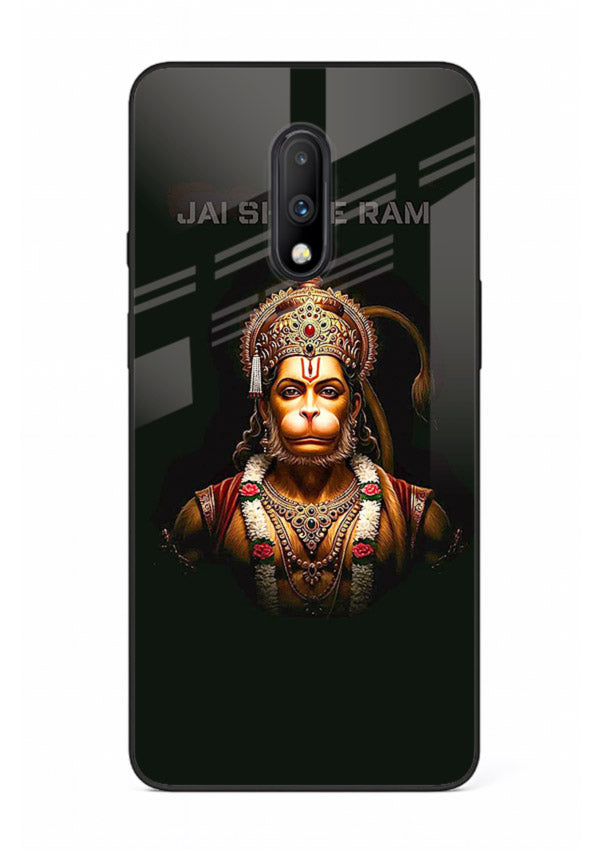 Powerful Jai Shree Ram god art OnePlus 7 glass back bold spiritual cover