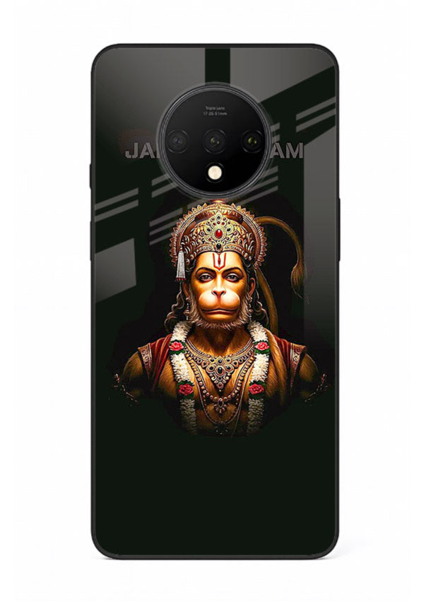 Powerful Jai Shree Ram god art OnePlus 7T glass back bold spiritual cover