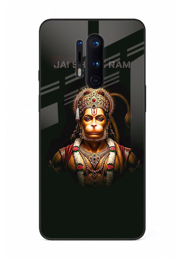 Powerful Jai Shree Ram god art OnePlus 8 Pro glass back bold spiritual cover