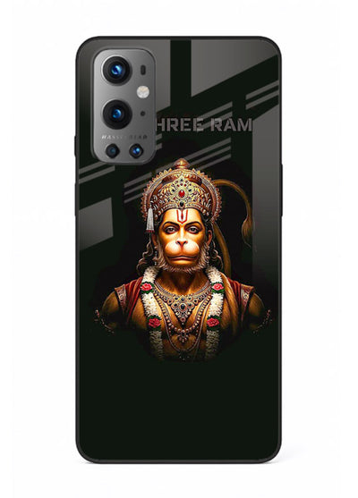 Powerful Jai Shree Ram god art OnePlus 9 glass back bold spiritual cover