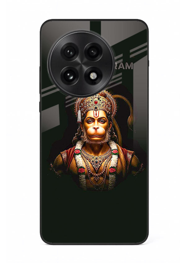 Powerful Jai Shree Ram god art OnePlus 13R glass back bold spiritual cover
