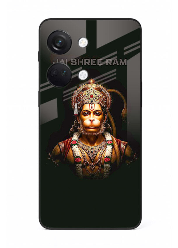 Powerful Jai Shree Ram god art OnePlus Nord 3 glass back bold spiritual cover