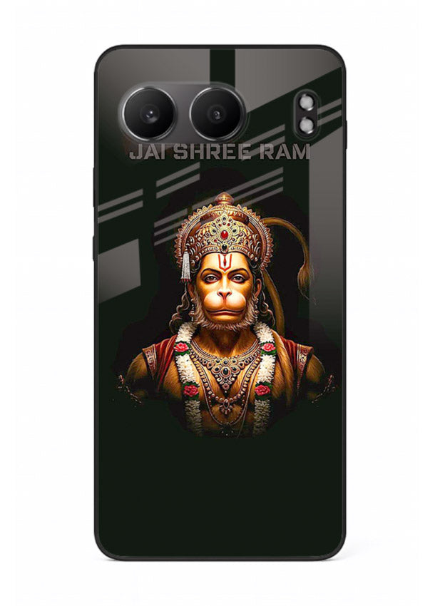Powerful Jai Shree Ram god art OnePlus Nord 4 glass back bold spiritual cover