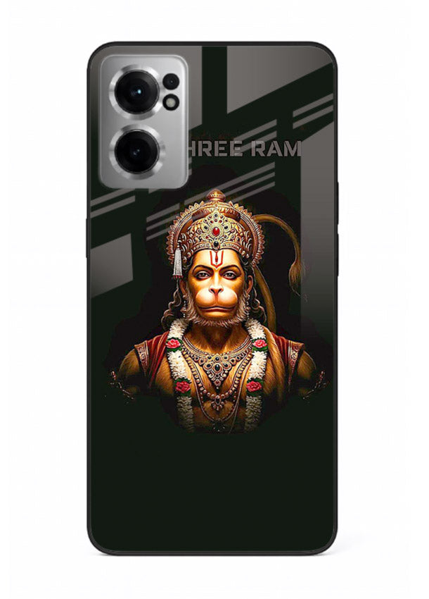 Powerful Jai Shree Ram god art OnePlus Nord CE2 5G glass back bold spiritual cover