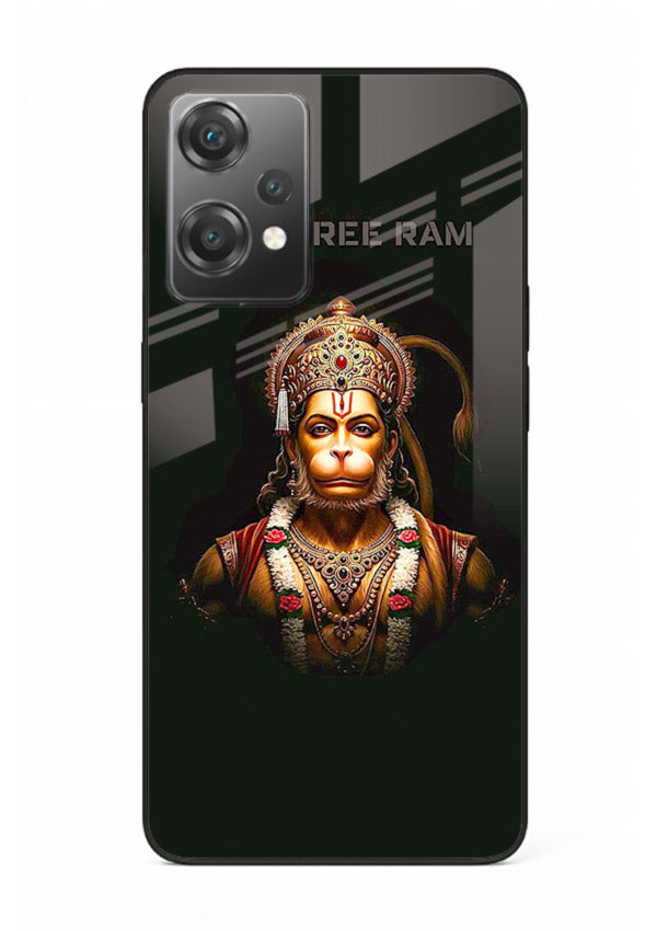 Powerful Jai Shree Ram god art OnePlus Nord CE2 Lite 5G glass back bold spiritual cover