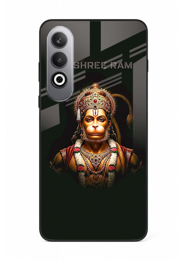 Powerful Jai Shree Ram god art OnePlus Nord CE4 glass back bold spiritual cover