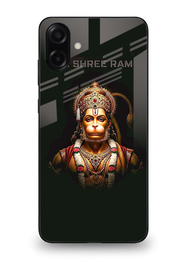 Powerful Jai Shree Ram god art Samsung A07 4G glass back bold spiritual cover