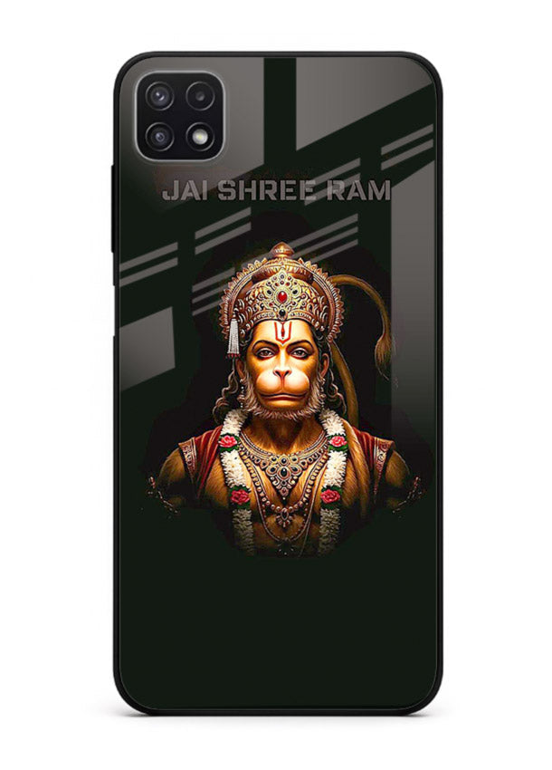 Powerful Jai Shree Ram god art Samsung F42 5G glass back bold spiritual cover
