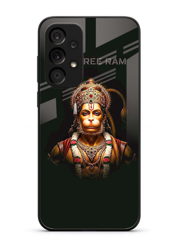 Powerful Jai Shree Ram god art Samsung A33 5G glass back bold spiritual cover