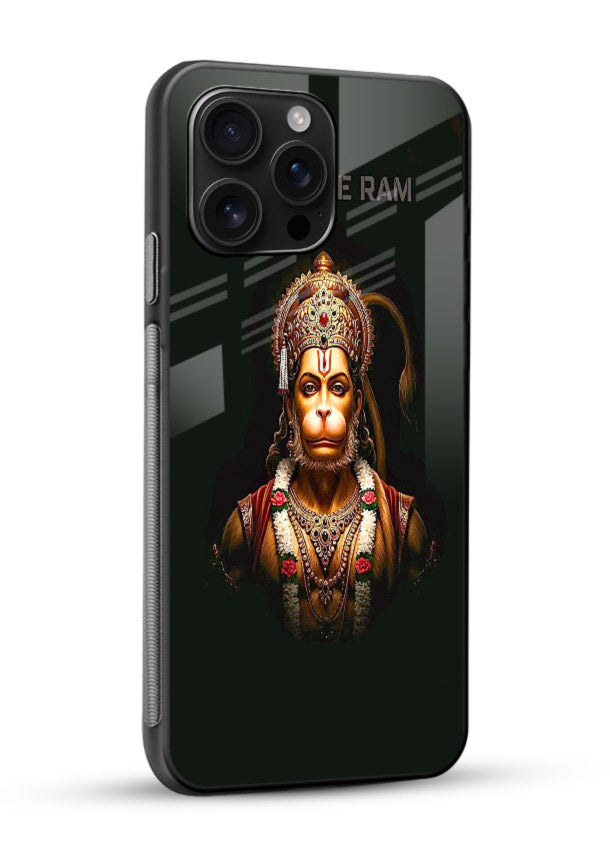 Powerful Jai Shree Ram god art glossy vibrant premium glass back bold spiritual cover - Angle Side