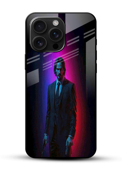 John Wick Baba Yaga neon cover for Glossy Vibrant Premium Look - Angle Front