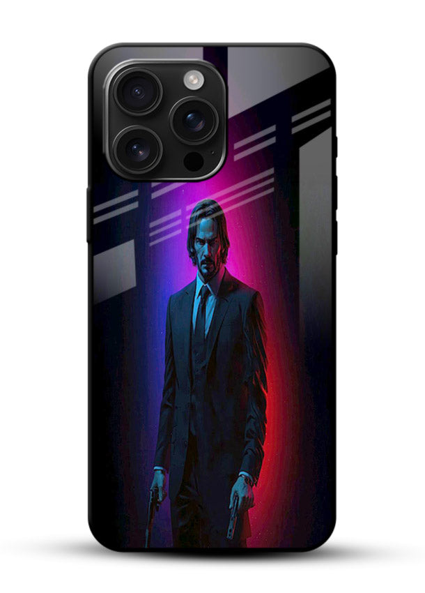 John Wick Baba Yaga neon cover for Glossy Vibrant Premium Look - Angle Front