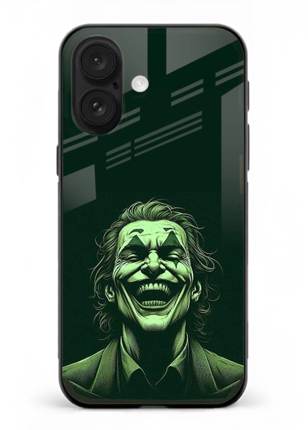 joker toxic smile dark art iphone 18 glass cover villain themed stylish case