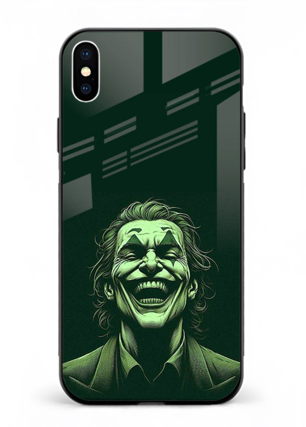 joker toxic smile dark art iphone xs max glass cover villain themed stylish case
