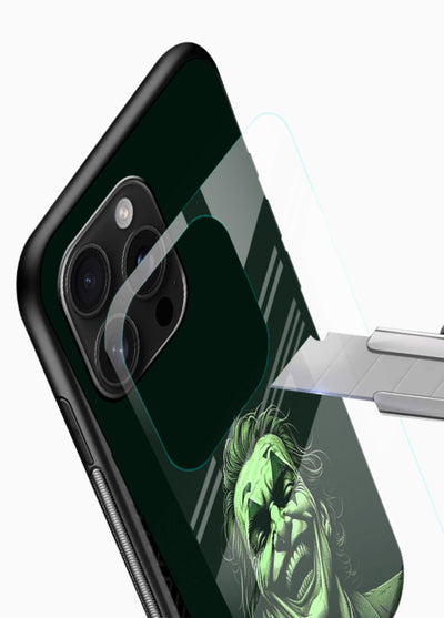 joker toxic smile dark art glossy vibrant premium glass cover villain themed stylish case - Angle Blade