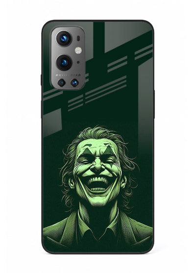 joker toxic smile dark art OnePlus 9 glass cover villain themed stylish case