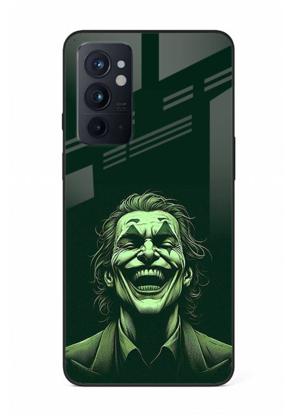 joker toxic smile dark art OnePlus 9RT glass cover villain themed stylish case