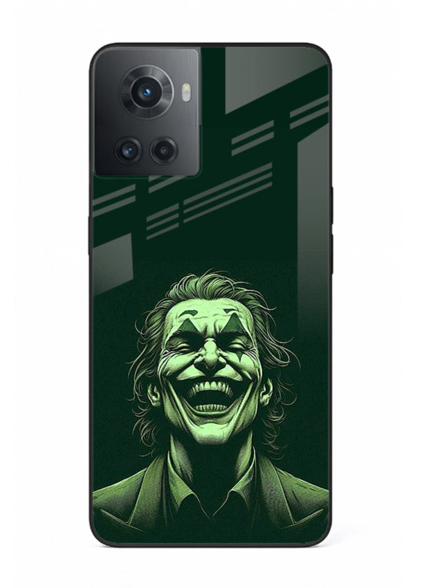 joker toxic smile dark art OnePlus 10R glass cover villain themed stylish case