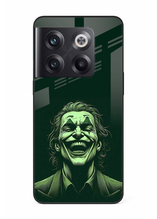 joker toxic smile dark art OnePlus 10T glass cover villain themed stylish case