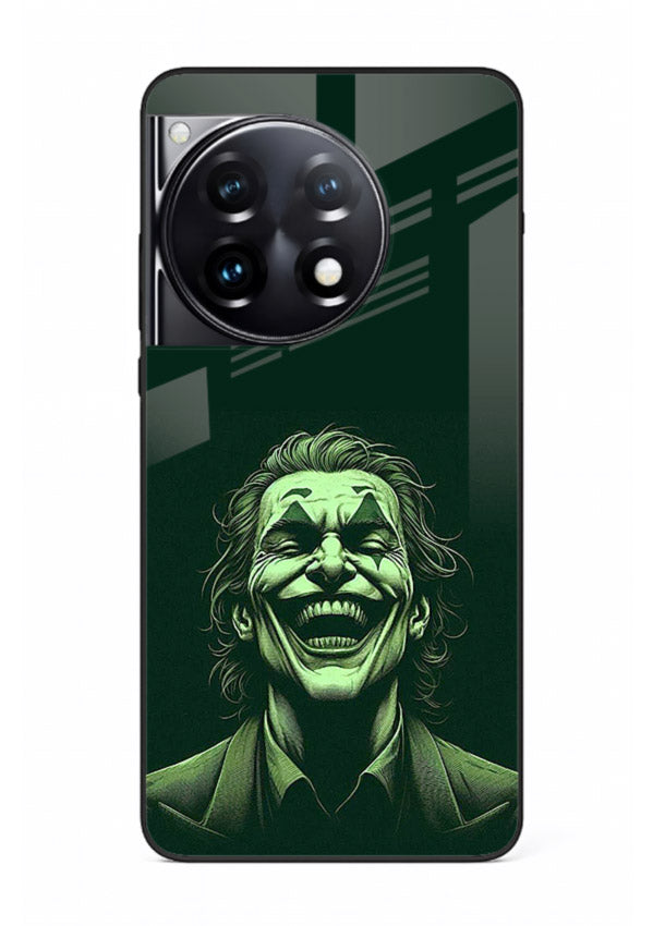 joker toxic smile dark art OnePlus 12R glass cover villain themed stylish case