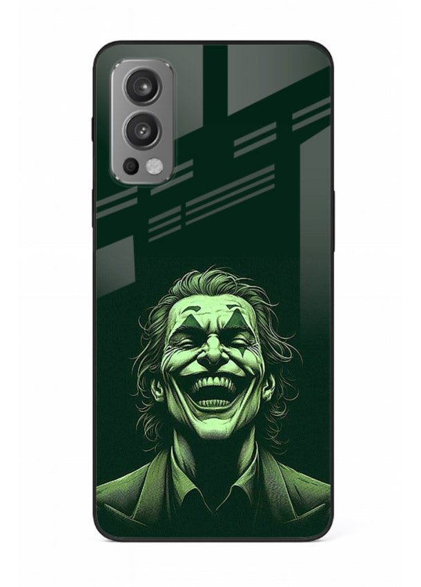 joker toxic smile dark art OnePlus Nord 2 glass cover villain themed stylish case