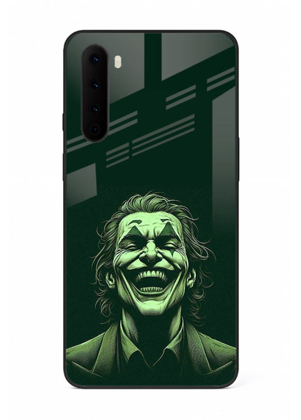 joker toxic smile dark art OnePlus Nord glass cover villain themed stylish case