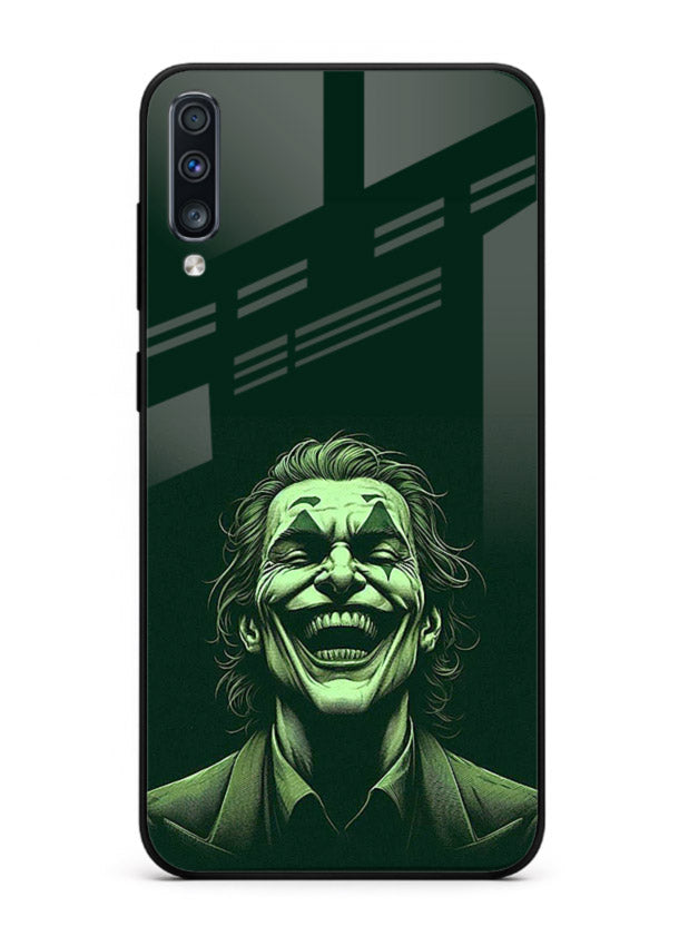 joker toxic smile dark art Samsung A50 glass cover villain themed stylish case