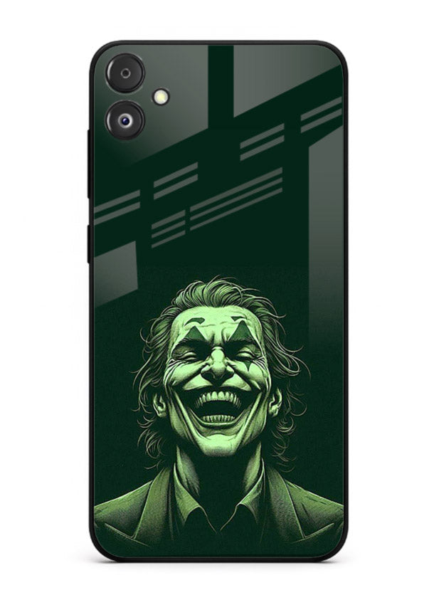 joker toxic smile dark art Samsung F04 5G glass cover villain themed stylish case