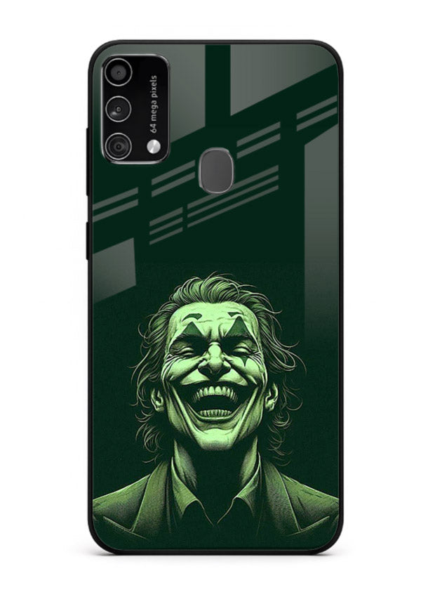 joker toxic smile dark art Samsung F41 glass cover villain themed stylish case