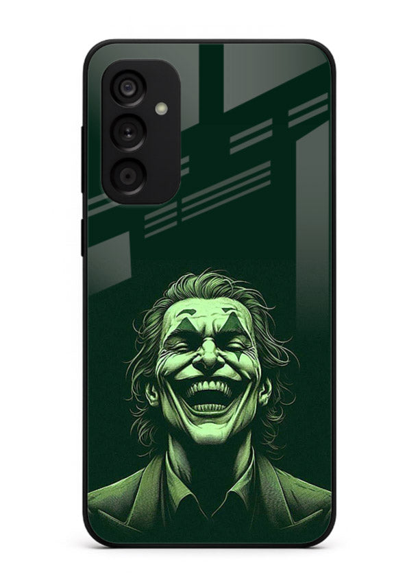 joker toxic smile dark art Samsung A34 5G glass cover villain themed stylish case