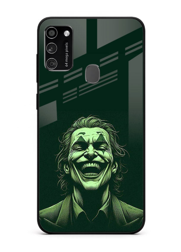 joker toxic smile dark art Samsung M21 glass cover villain themed stylish case