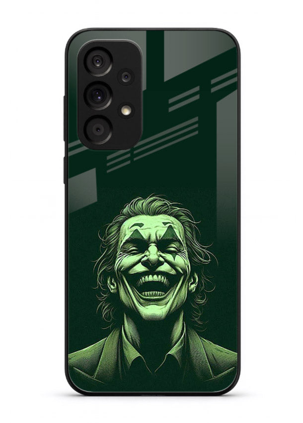 joker toxic smile dark art Samsung A73 5G glass cover villain themed stylish case