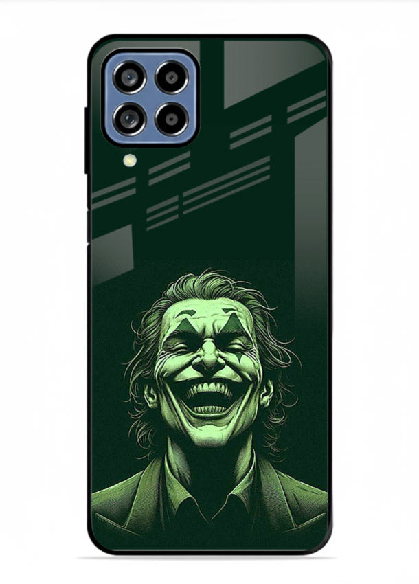 joker toxic smile dark art Samsung F22 4G glass cover villain themed stylish case