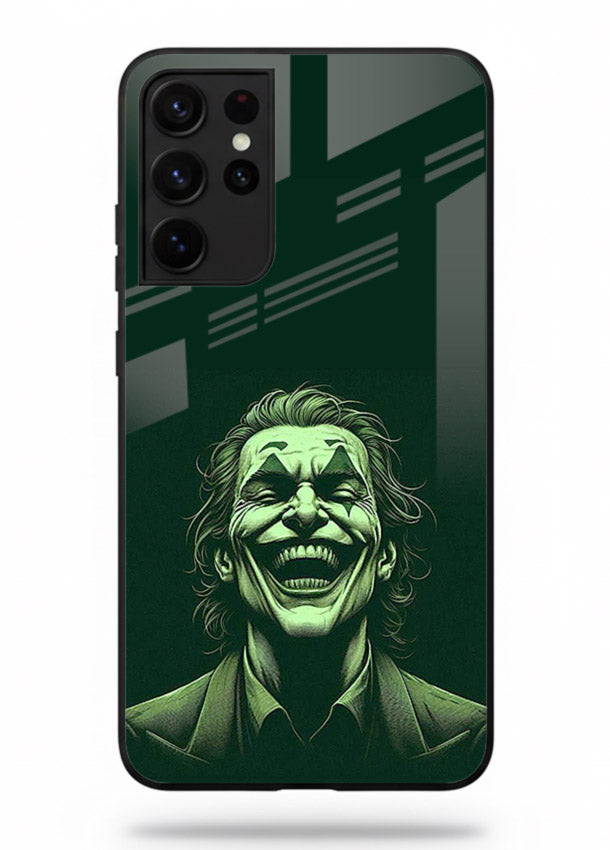 joker toxic smile dark art Samsung S21 Ultra glass cover villain themed stylish case