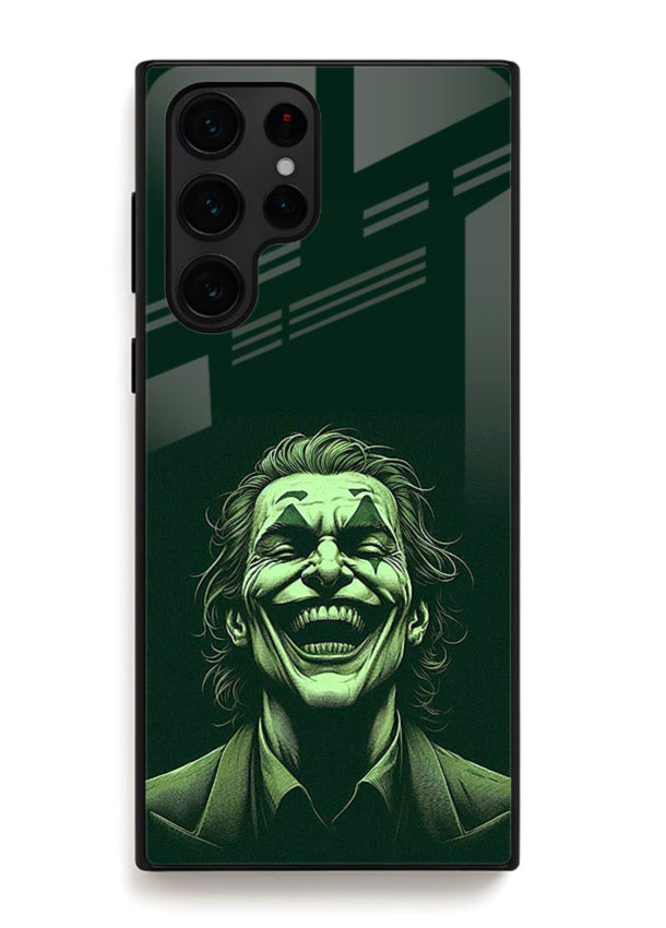joker toxic smile dark art Samsung S25 Ultra glass cover villain themed stylish case