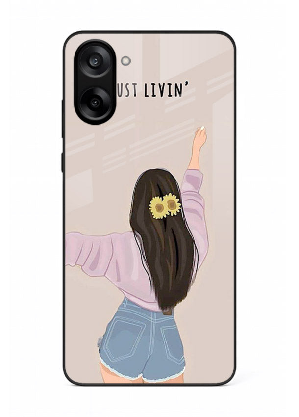 Relaxed character artwork printed on OnePlus Nord CE5 glass back cover with soft soothing tones.