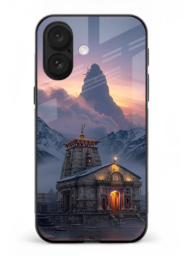 Kedarnath temple mountain spiritual aesthetic iphone 18 glass devotional case