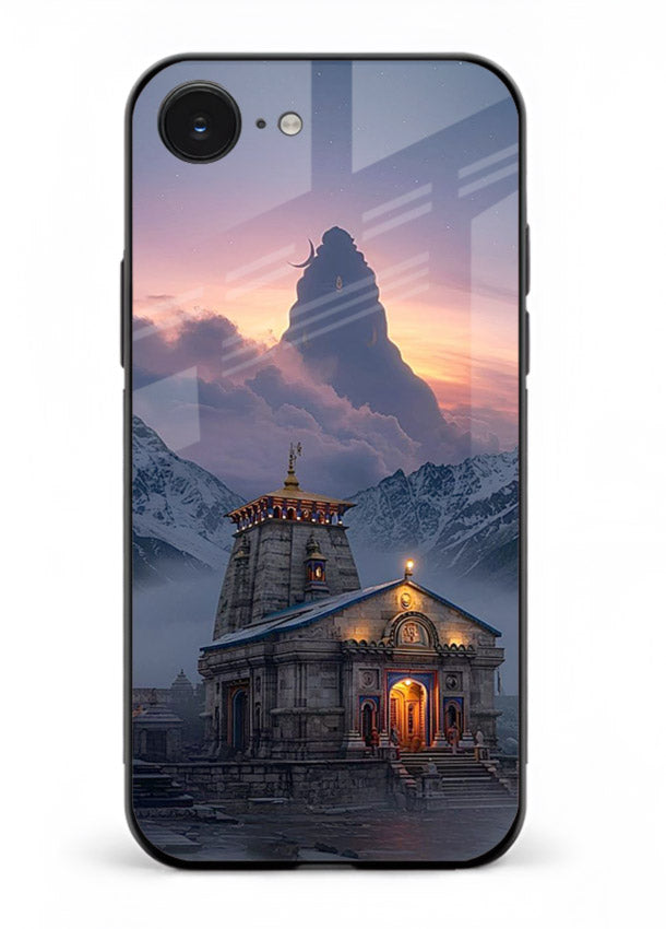Kedarnath temple mountain spiritual aesthetic iphone 16e glass devotional case