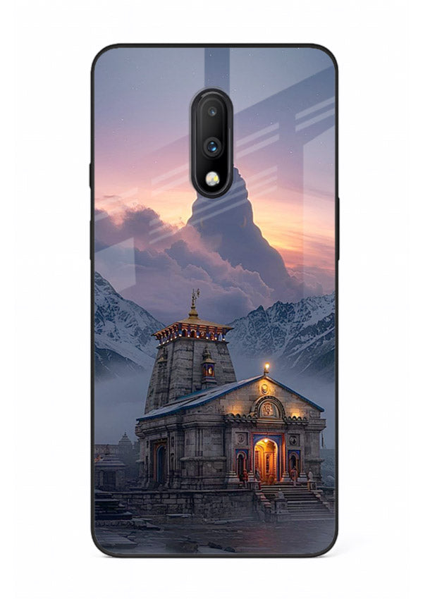 Kedarnath temple mountain spiritual aesthetic OnePlus 7 glass devotional case