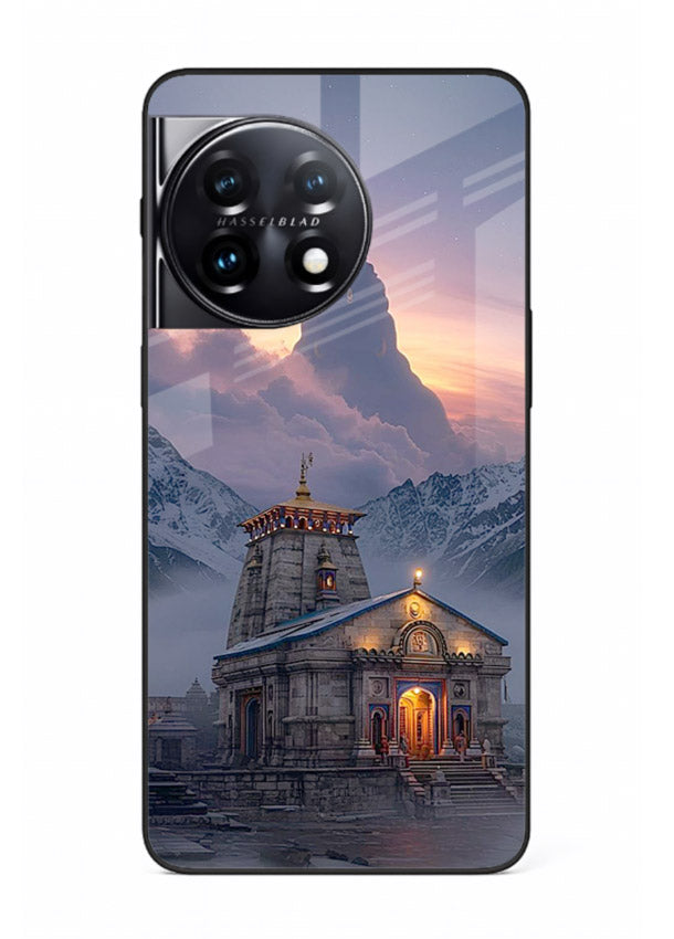 Kedarnath temple mountain spiritual aesthetic OnePlus 11R glass devotional case