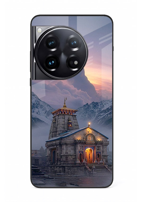 Kedarnath temple mountain spiritual aesthetic OnePlus 12 glass devotional case
