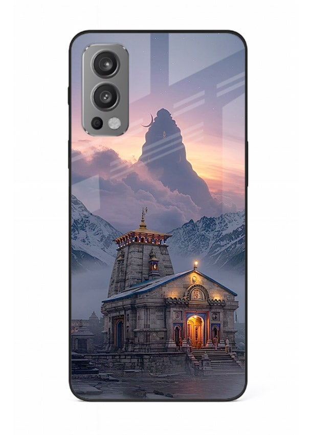 Kedarnath temple mountain spiritual aesthetic OnePlus Nord 2 glass devotional case