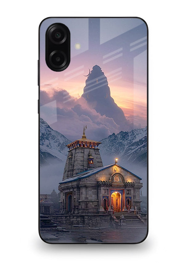 Kedarnath temple mountain spiritual aesthetic Samsung M13 5G glass devotional case
