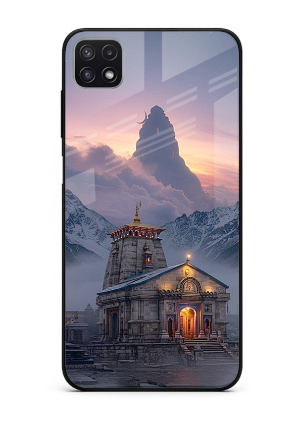 Kedarnath temple mountain spiritual aesthetic Samsung F42 5G glass devotional case