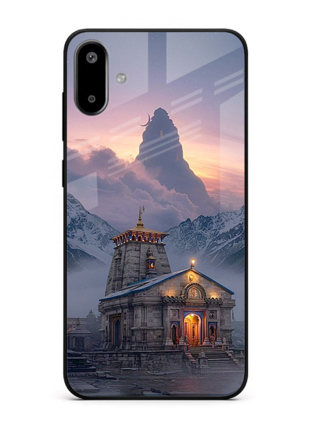 Kedarnath temple mountain spiritual aesthetic Samsung F06 5G glass devotional case