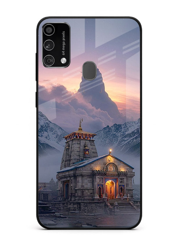 Kedarnath temple mountain spiritual aesthetic Samsung F41 glass devotional case