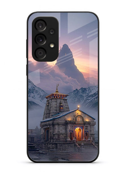 Kedarnath temple mountain spiritual aesthetic Samsung A73 5G glass devotional case