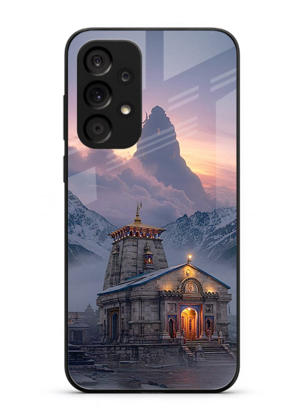 Kedarnath temple mountain spiritual aesthetic Samsung M32 5G glass devotional case