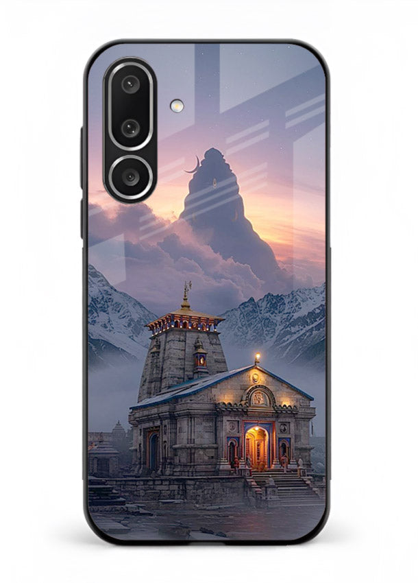 Kedarnath temple mountain spiritual aesthetic Samsung F56 5G glass devotional case